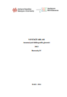 Yeni kitablar 2013 (№4): annotasiyalı biblioqrafik göstərici